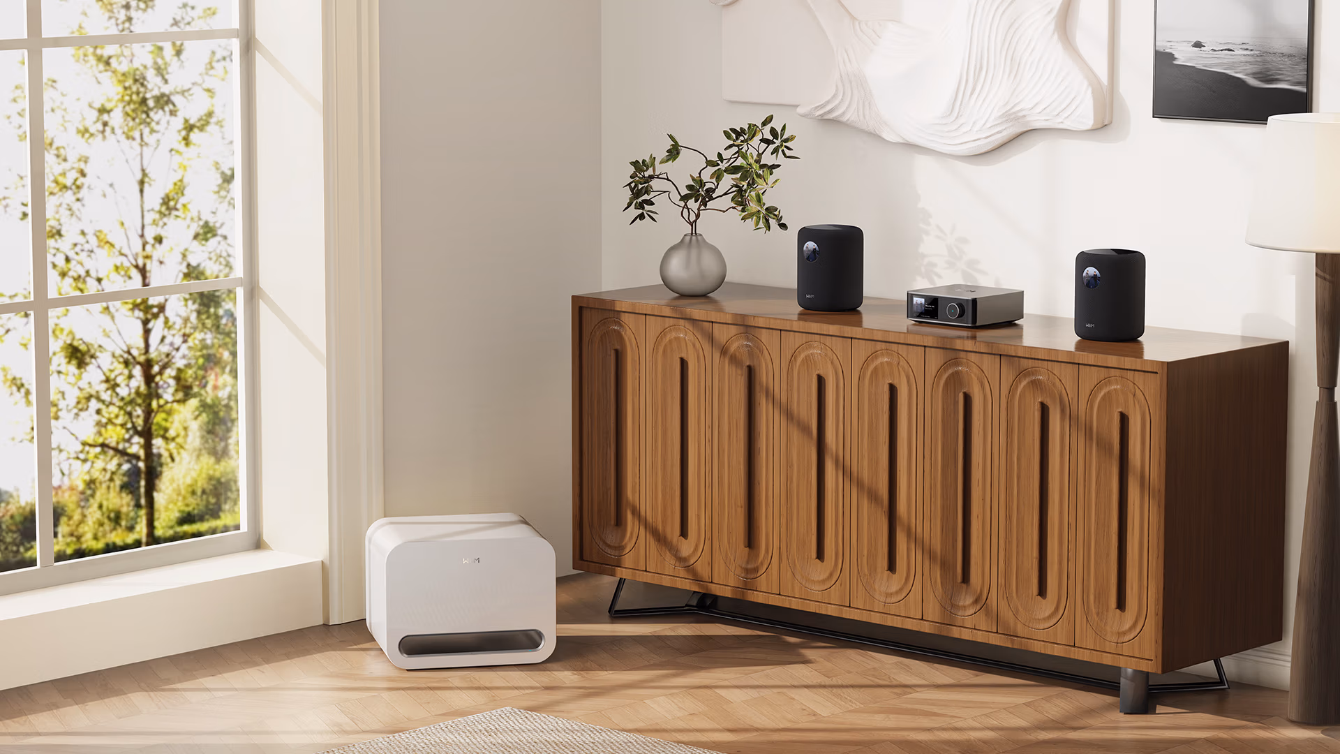 WiiM Sub Pro Wit roomcorrectie & AI Bass Tuning