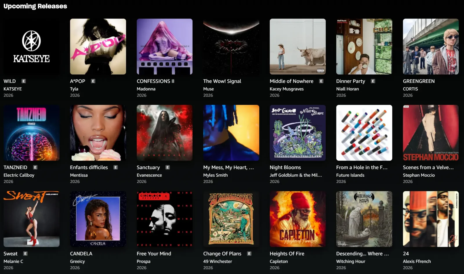 Albums die binnenkort uit komen op Amazon Music