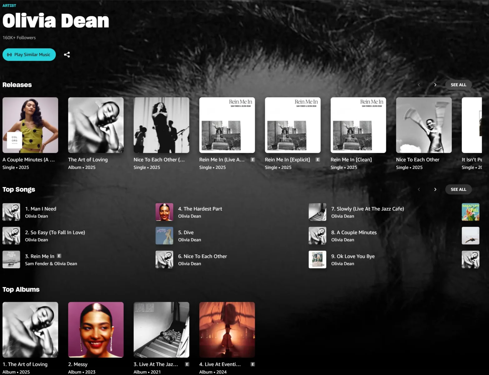 Artiestenpagina van Olivia Dean op Amazon Music